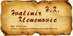 Hvalimir Klemenović vizit kartica